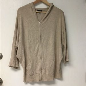 Beige knit zipper sweater